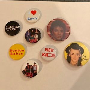Vintage 80’s Music Pinback Pin Buttons